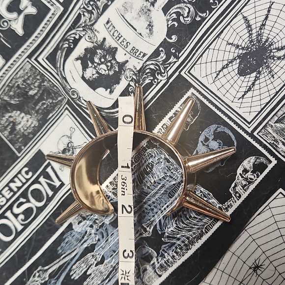 Harley Quinn Cosplay Gold Spiked Cuff Stainless Steel Punk Bracelets Wristband - Picture 6 of 7